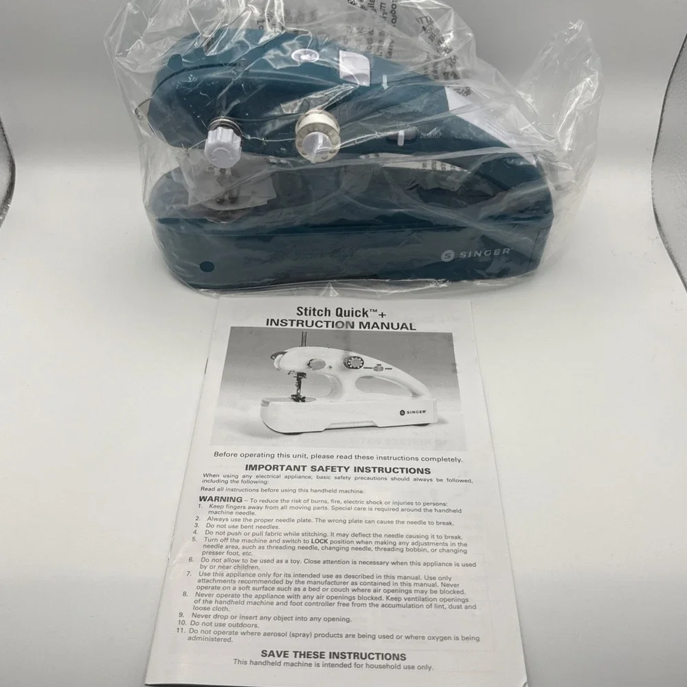 SINGER Stitch Quick + CORDLESS PORTABLE MENDING MACHINE SEWING Teal Color